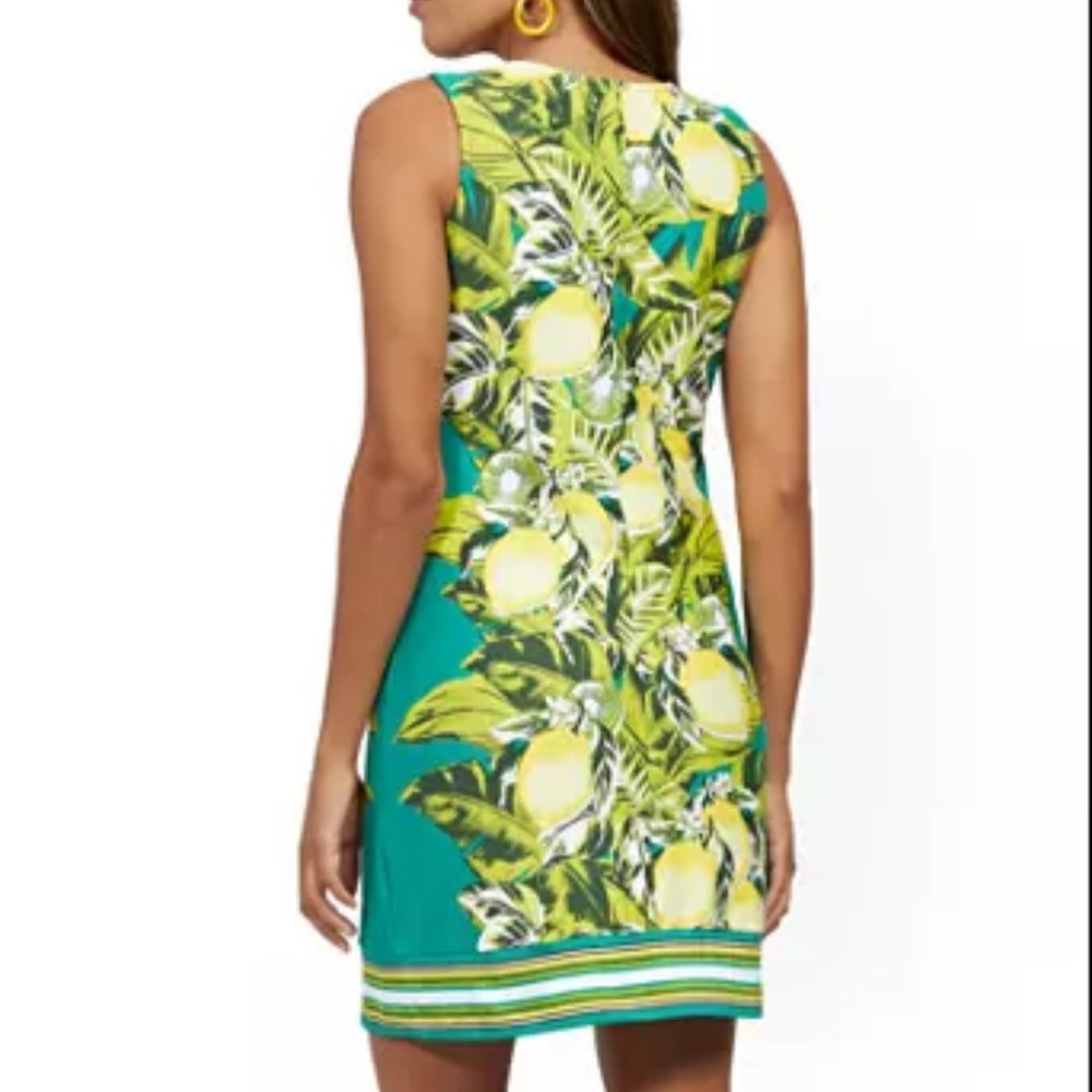 Floral Print Sleeveless V-Neck Mini Shift Dress - Picture 6 of 7